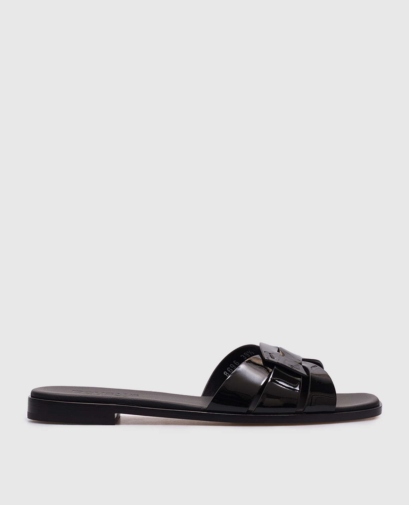 Black patent leather flip-flops Doucal's