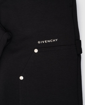 Givenchy Children's black sports pants with a logo H30300612