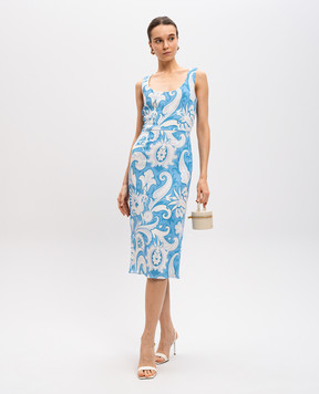 Etro Blue floral print midi dress WRHA032399SA488