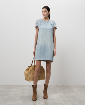 Ermanno Scervino Blue dress with applique D462Q356EMY
