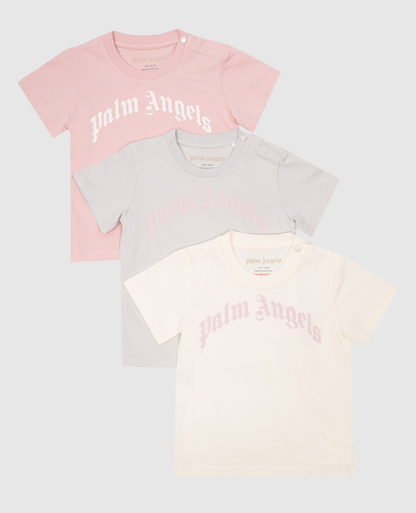 Children's set of t-shirts with logo print palm angels