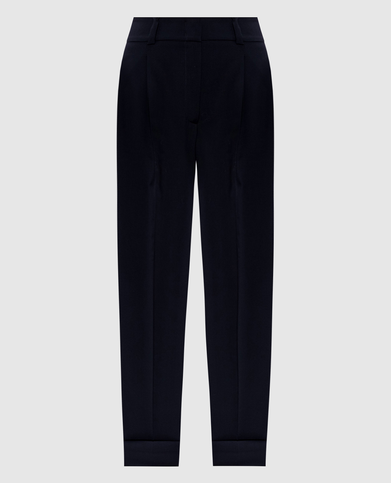 Blue wool pants with monil chain Peserico