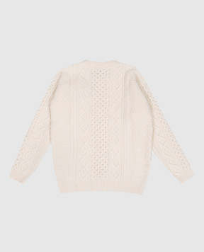 Dolce&Gabbana Children's beige wool sweater with floral appliqué L5KWM2JCVWC