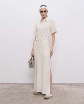 Brunello Cucinelli Beige maxi dress with linen MH126A5322