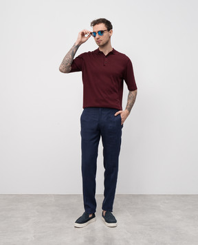 Kiton Blue linen pants UPN01H09285