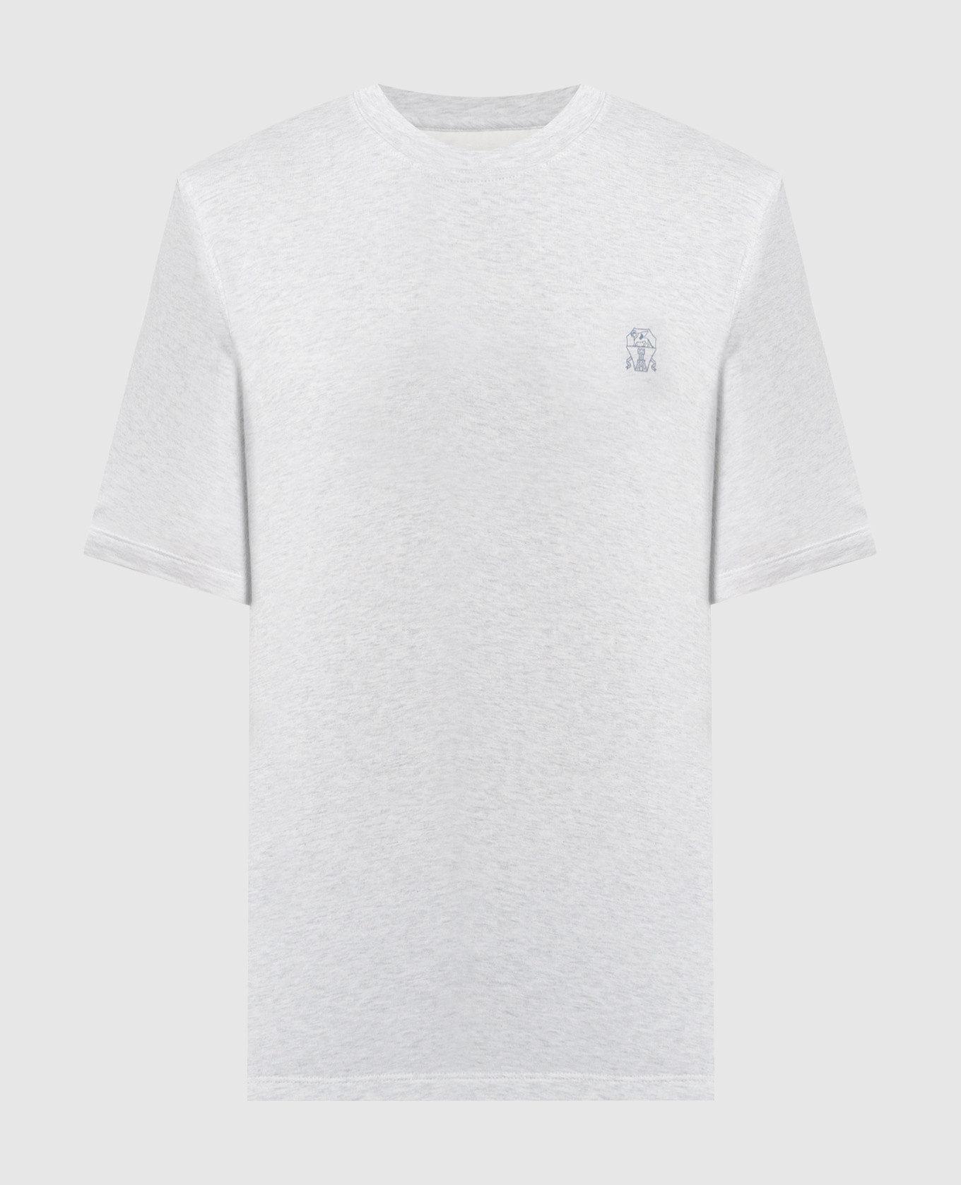 

Gray melange t-shirt with logo emblem Brunello Cucinelli, Grey