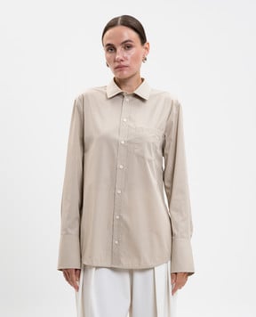 Victoria Beckham Beige shirt with embroidered monogram logo 1325WSH006459A