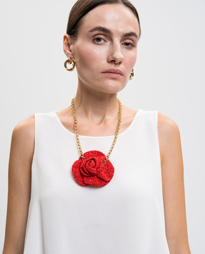 Magda Butrym Gold chain with a rose-shaped pendant 7527250000015