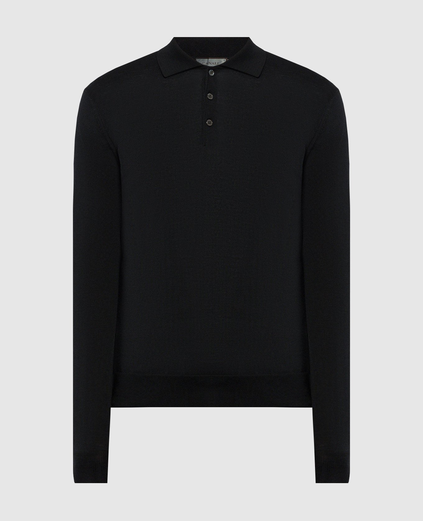 

Black merino wool polo shirt Canali