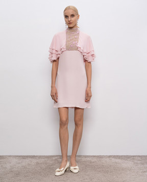 Giamba Pink dress with floral embroidery SG5181