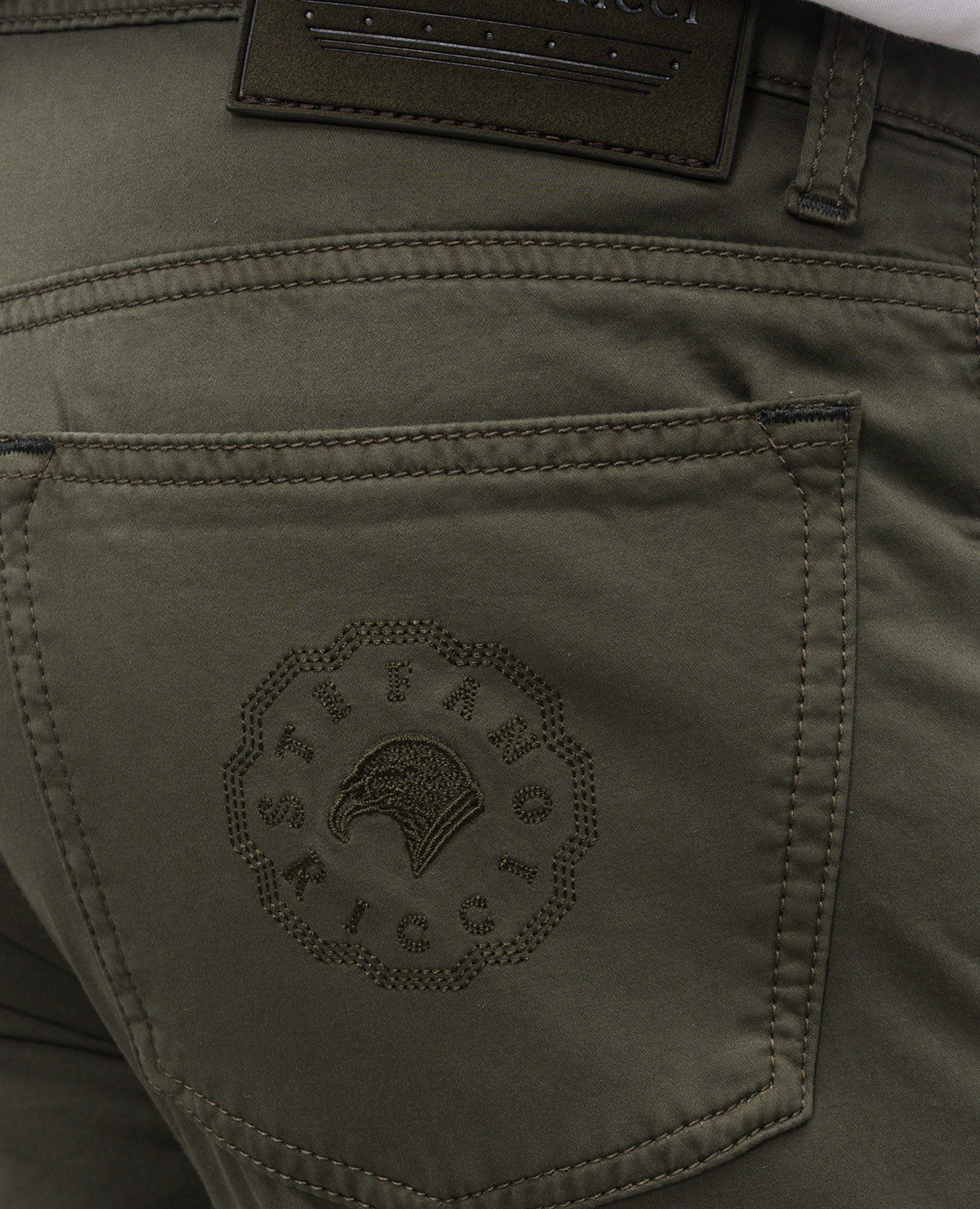 

Green pants with logo patch Stefano Ricci