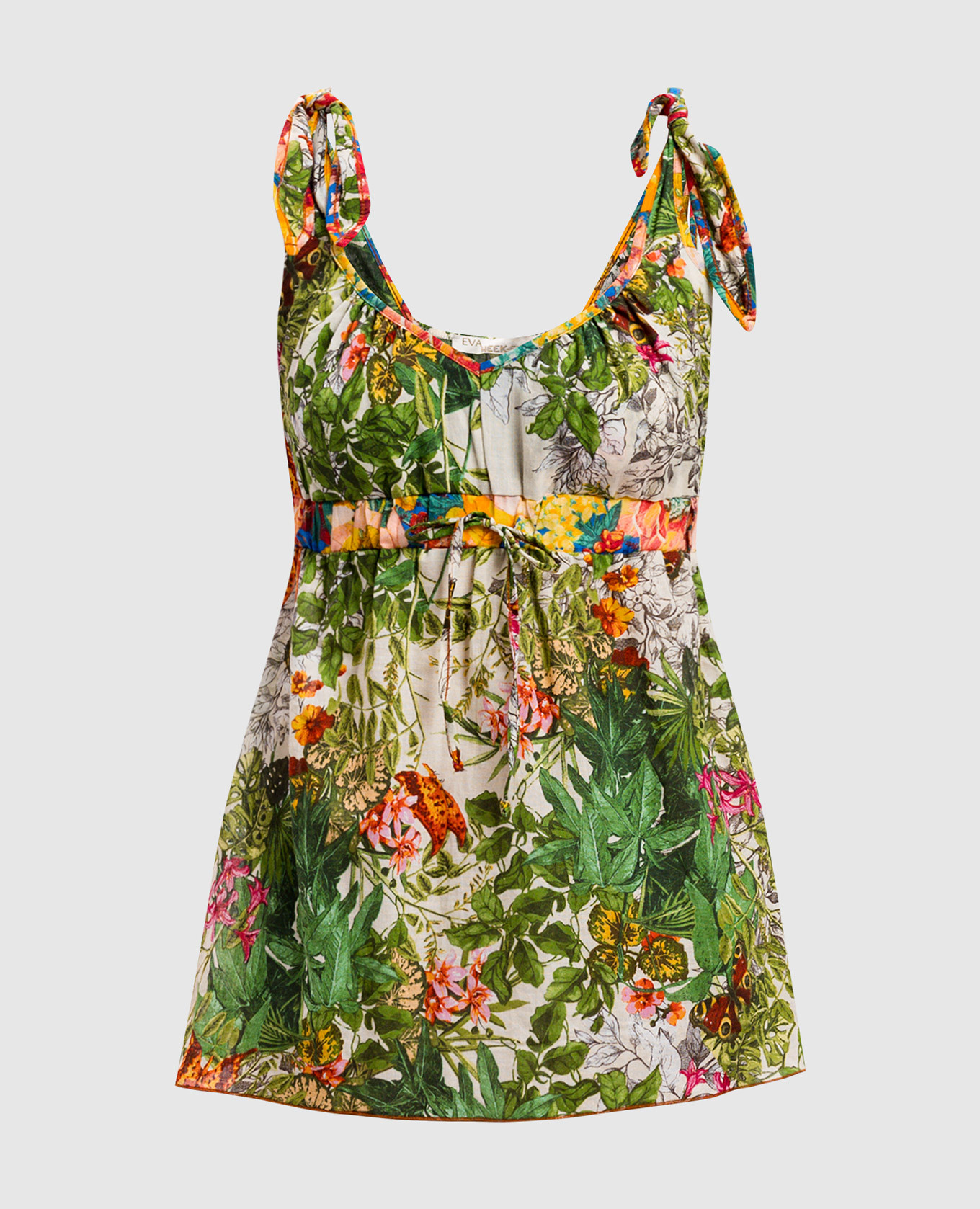 

Green top in floral print Evalinka