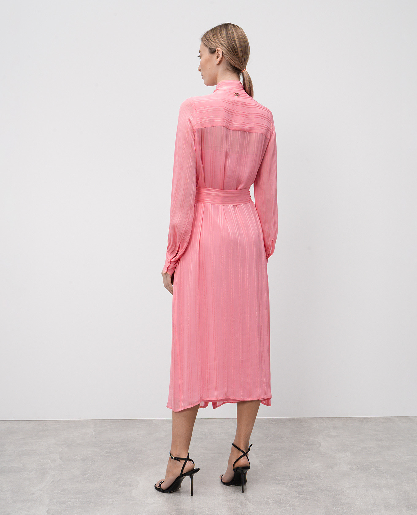 Pink midi shirt dress with pattern Twinset 3