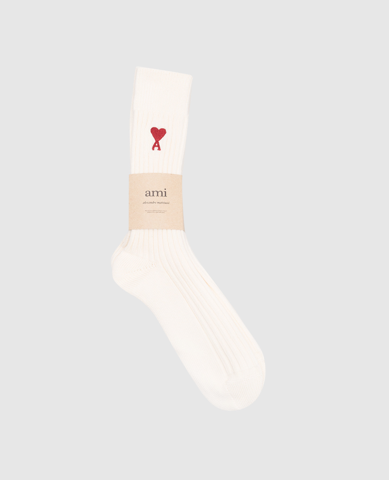 

Set of beige socks with logo embroidery Ami Paris