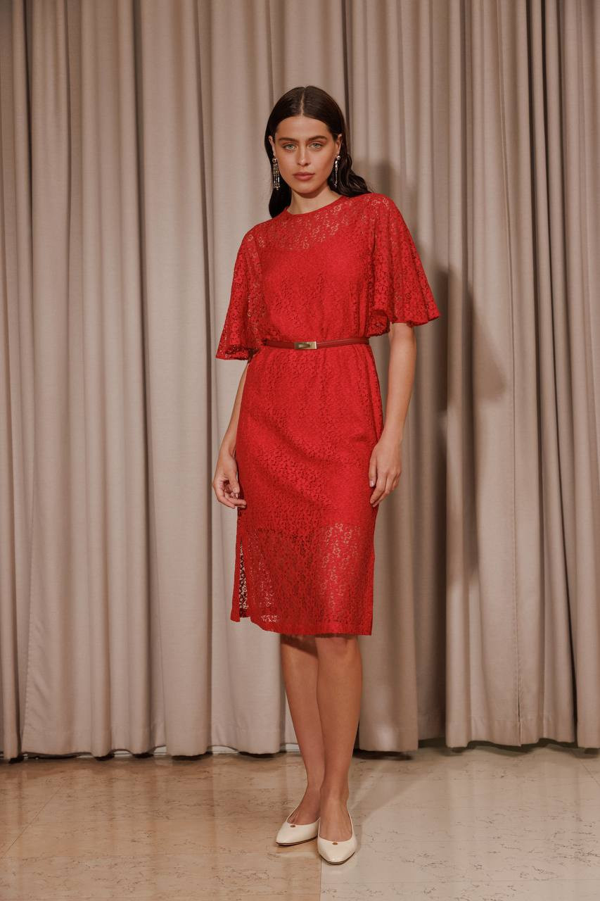 

Red ELETTRA lace dress Max Mara