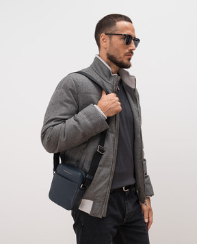 Orciani Blue leather bag with logo P00739TMSTIT