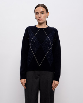 Peserico Blue sweater with alpaca wool, silk and cashmere S99391F079283H
