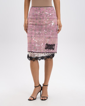 Off-White Ramage pink sequined skirt OWCW007F24FAB001