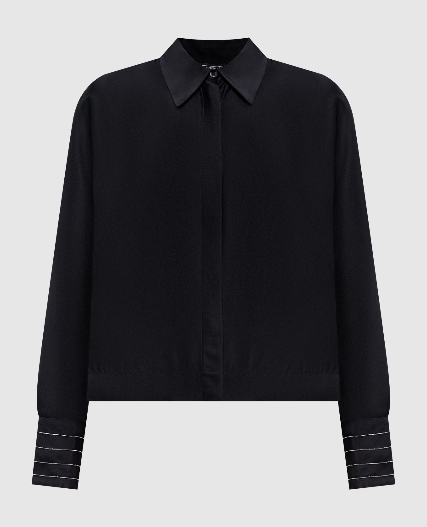 

Black blouse with monil chain Peserico