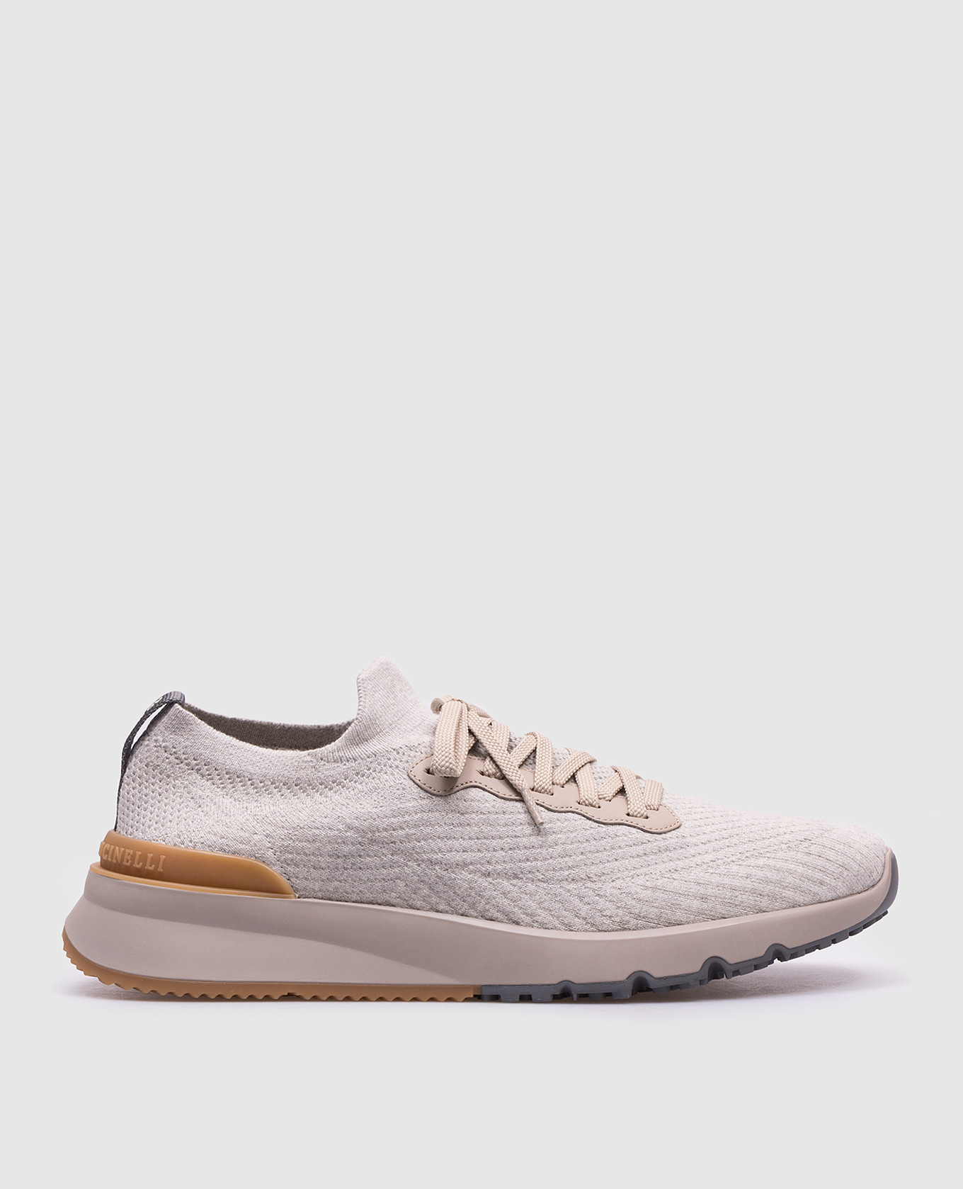 Gray combination sneakers with logo brunello cucinelli