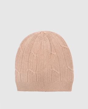 Peserico Beige hat with wool, silk and cashmere with lurex S36185F0709095