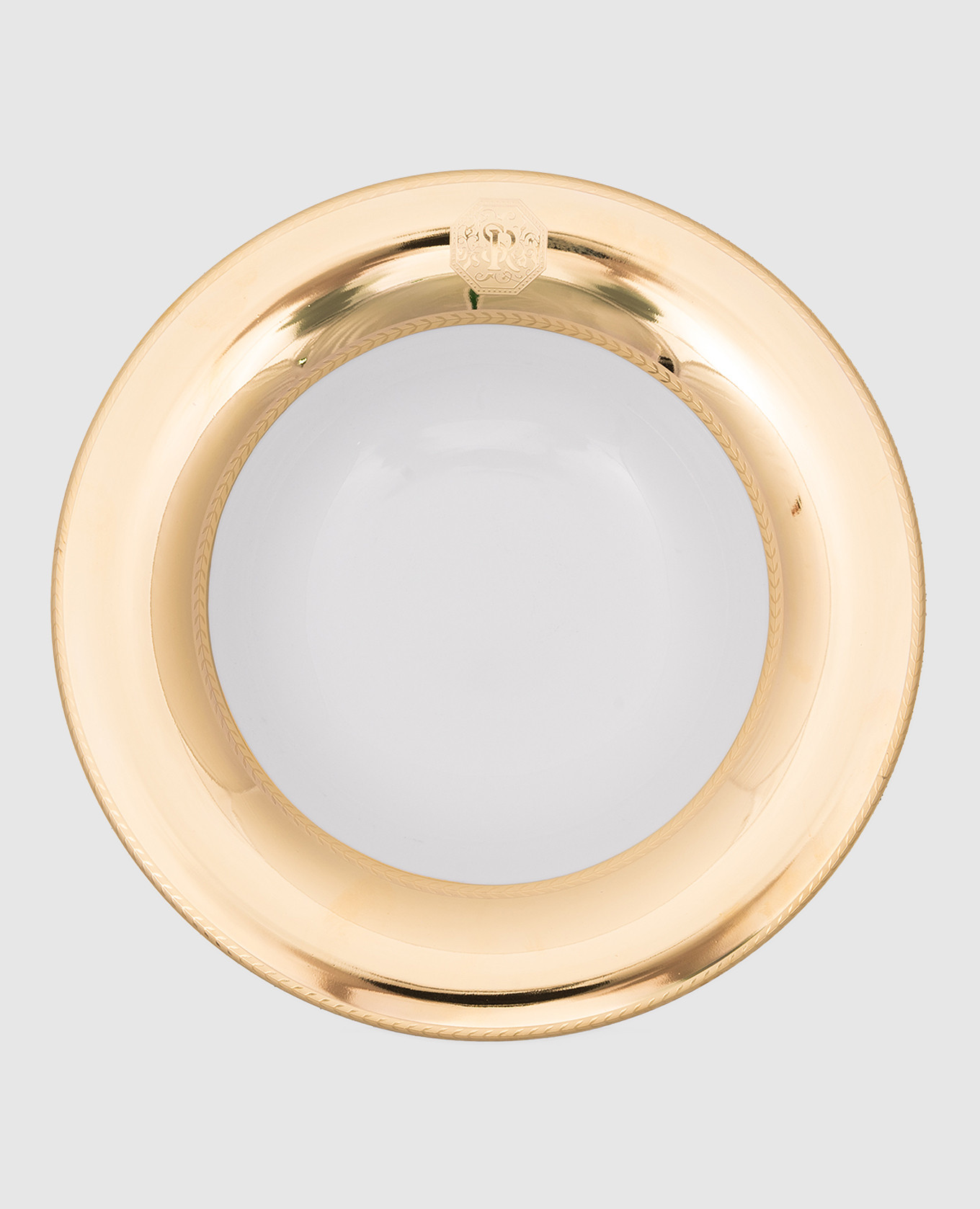 Golden porcelain plate for first courses Stefano Ricci