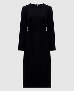 Ermanno Scervino Black midi dress made of wool, silk and cashmere D472Q315WHB