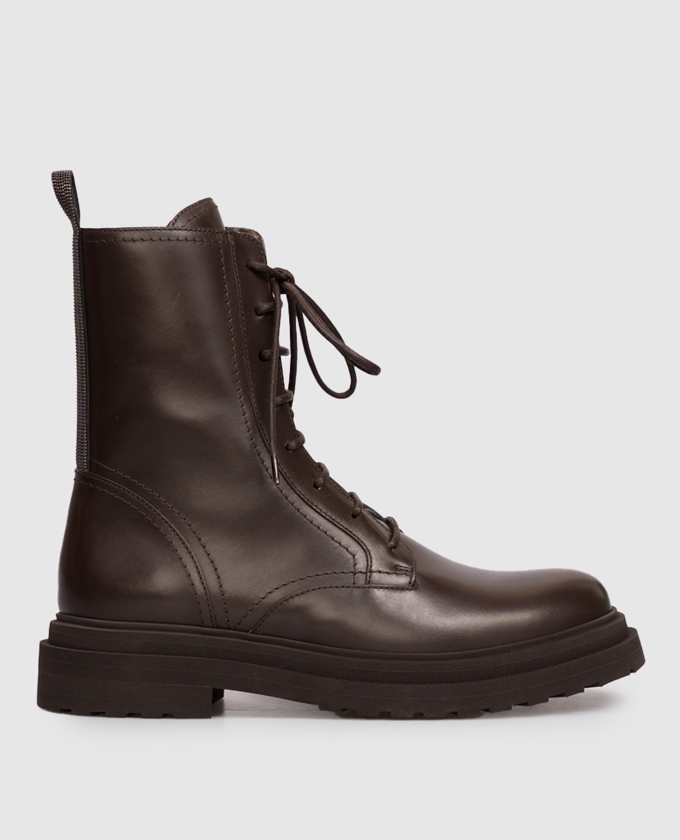 Brown leather boots Brunello Cucinelli