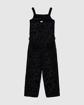 Twinset Children's black jumpsuit with velvet pattern GA72LA610