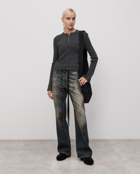 Ann Demeulemeester Fanja grey ribbed wool and cashmere jumper B0013522KN080