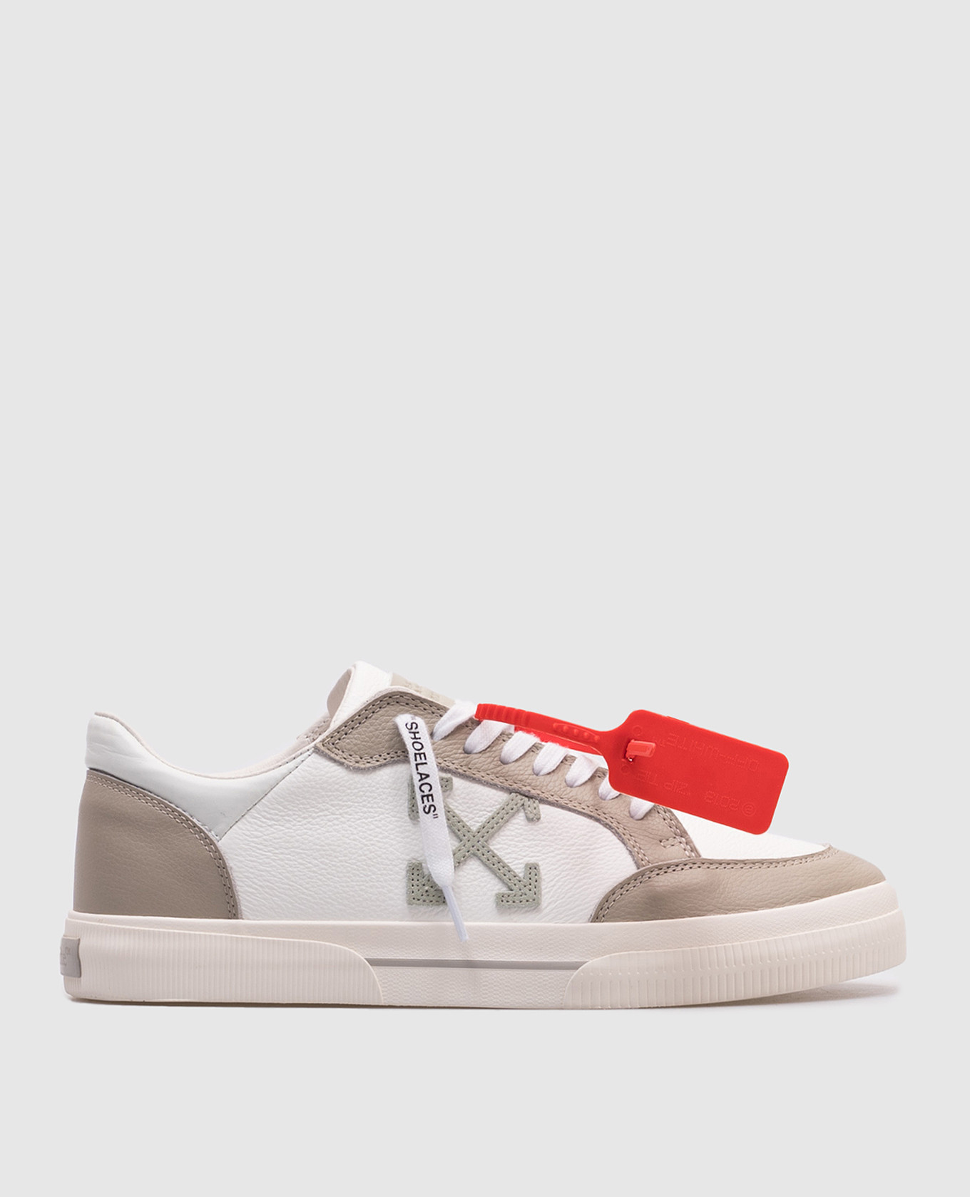 

White leather sneakers NEW VULCANIZED with logo emblem Off-White