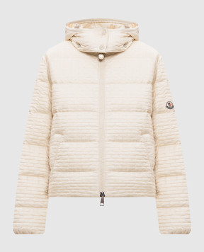 Moncler Beige quilted down jacket with logo patch K20931A00006788QF