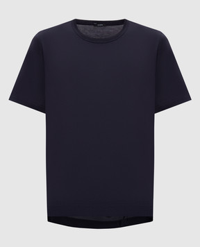 JOSEPH Blue Jersey Habotai T-shirt with silk JF009050