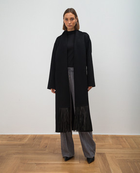 COLOMBO Black cashmere and silk jumper with metallic logo MA04558256JA