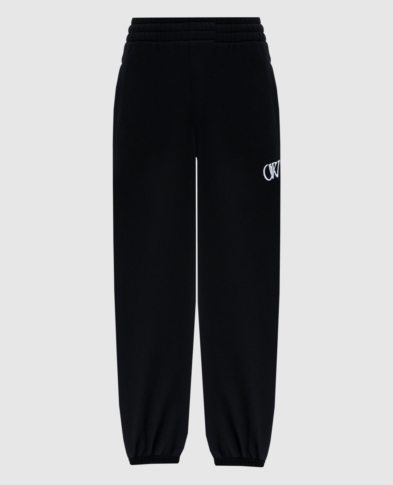 Off-White Black joggers with OW logo embroidery