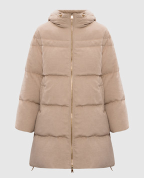 Be Florence Beige down jacket made of silk and camel wool FB25814CAMEL