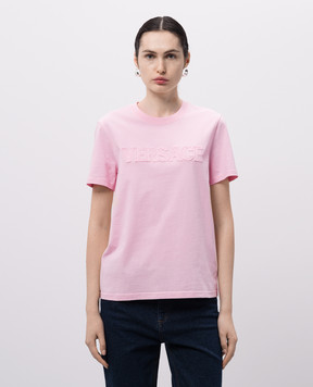 Versace Pink T-shirt with logo patch 10189811A13616