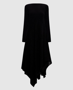 Marc Le Bihan Black dress with wool in floral embroidery 2111