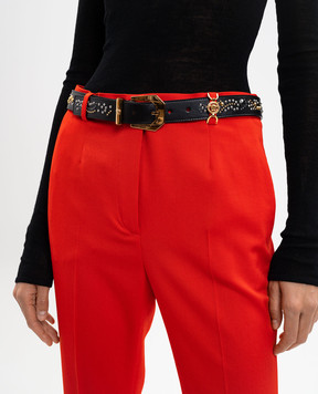 Versace Medusa Heritage black leather belt with studs 10074191A16261