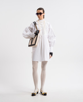 Valentino White shirt dress with linen 6B3VAUF590D