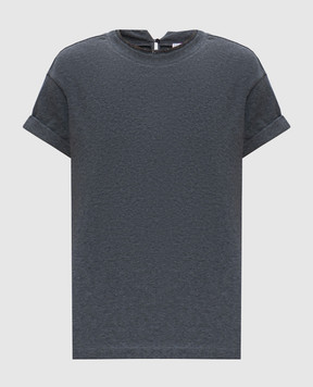 Brunello Cucinelli Gray t-shirt with monil chain M0T18BD200