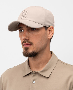Stefano Ricci Beige cap with embroidered monogram logo MCV520020FCTC800