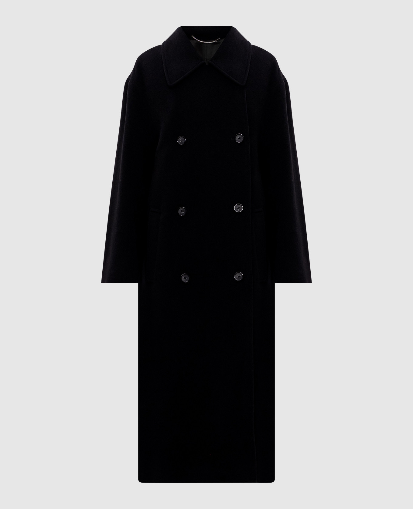 

Black double-breasted coat with wool Toteme