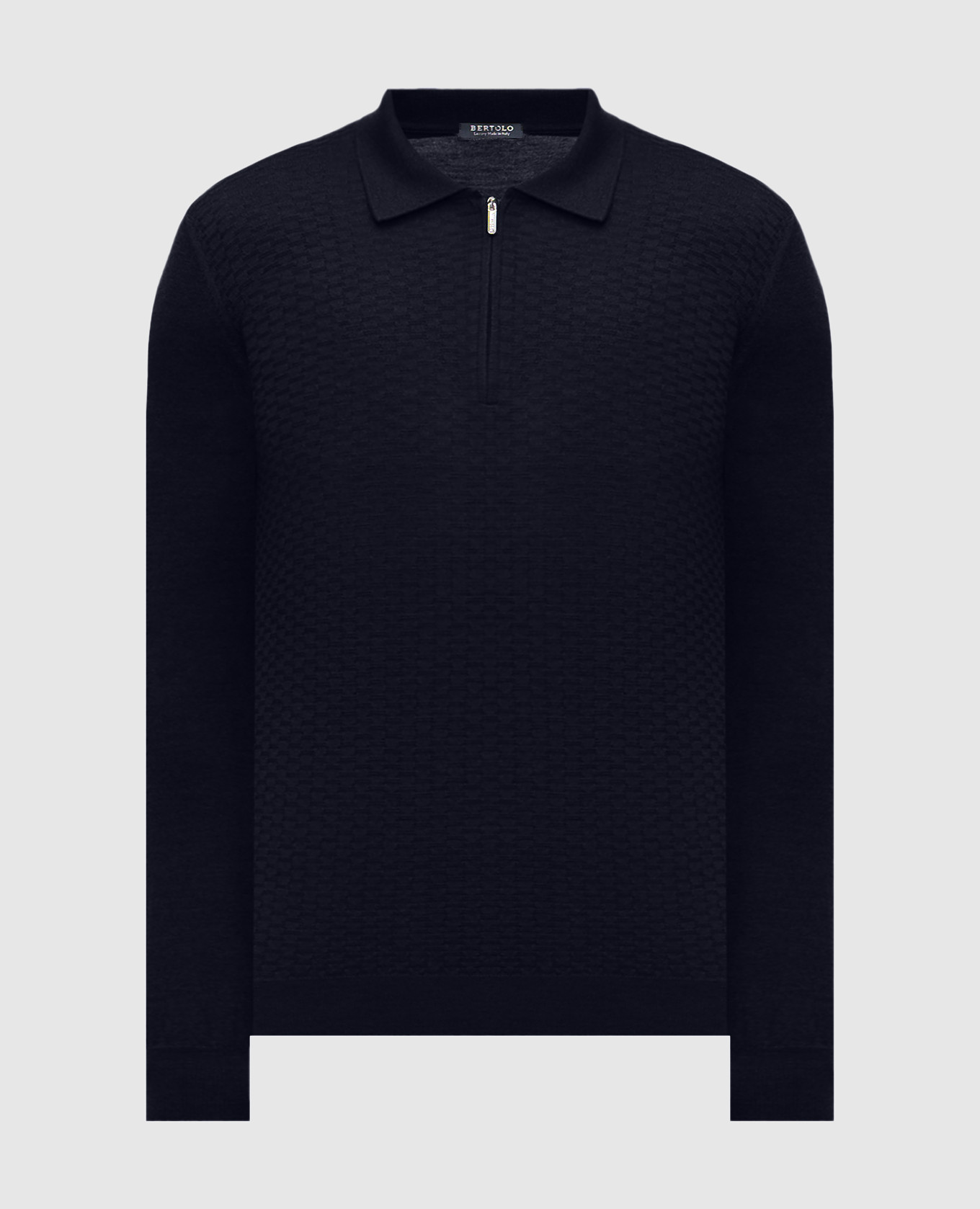 

Blue wool and silk patterned polo shirt Bertolo Cashmere
