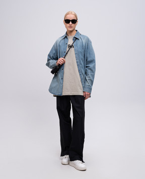 Fear of God Blue denim shirt with logo patch FGE2505011DNM