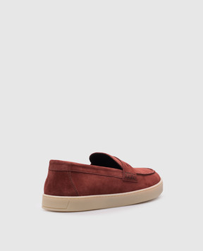 Canali Burgundy suede loafers RB00929561204