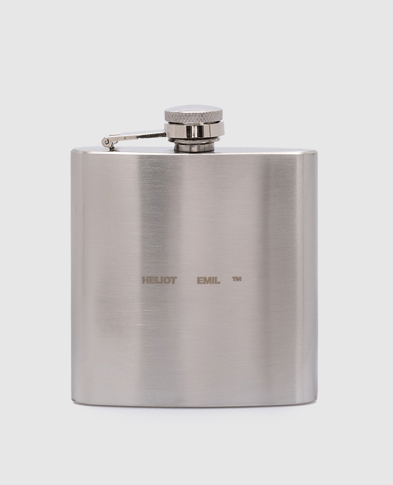 

Silver flask with logo Heliot Emil