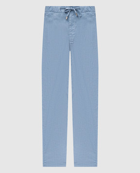 Enrico Mandelli Blue linen pants GYM02B5654