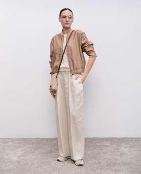 Peserico Beige openwork top S99783F0709110