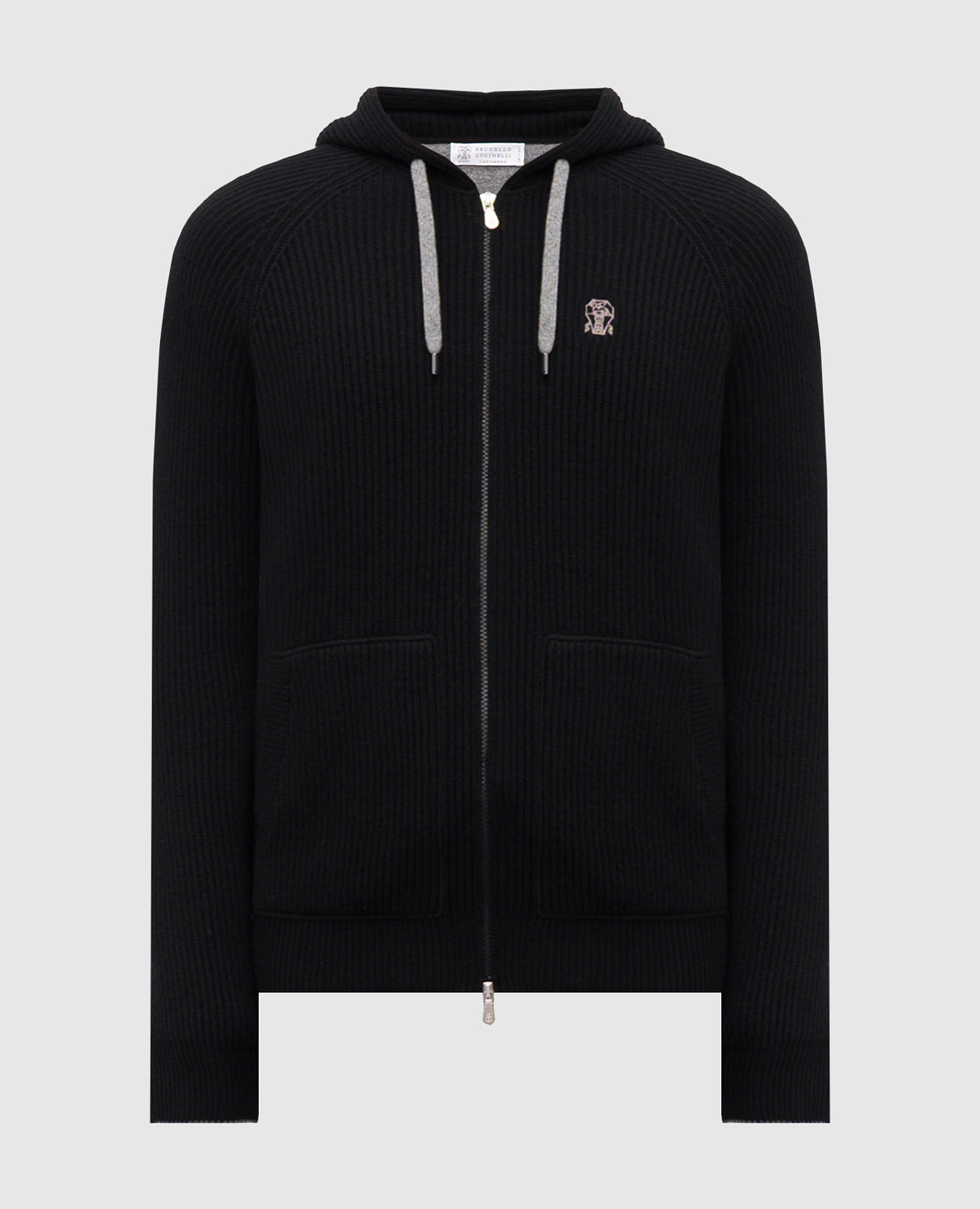 Black cashmere sports jacket with logo emblem Brunello Cucinelli